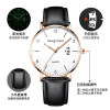 Rose gold shell white face black belt+calendar+luminous (fashion classic)