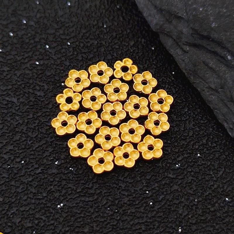 999足金小桃花隔片黄金花朵垫片