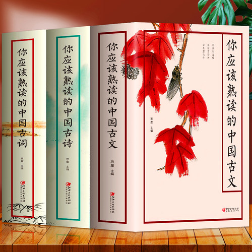 版3册 你应该熟读的中国古文古诗古词 古诗文古诗词 我爱读古文诗词唐诗宋词元曲 四书五经诗经全集中国古诗词诗歌鉴赏赏析书籍