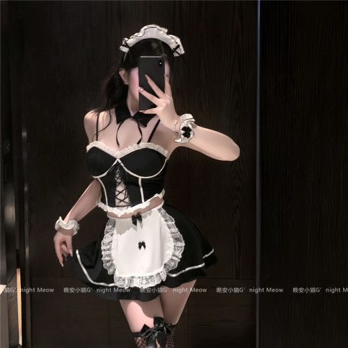 纯欲甜美俏皮分体式围裙女仆制服