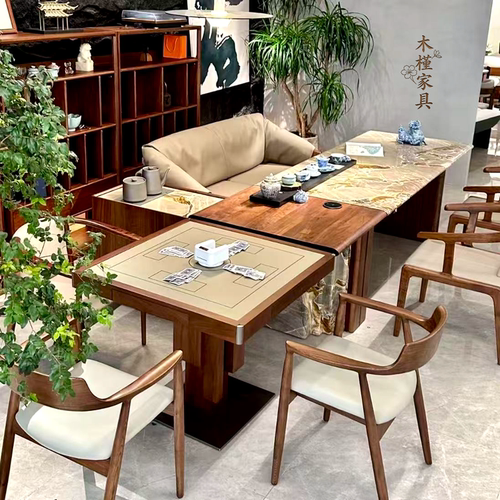 会客区榫卯结构茶台茶几定制家具