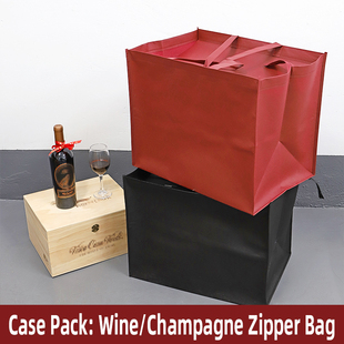 Wine/Champagne Box Packing Non-wovenFabric Zipper Bag