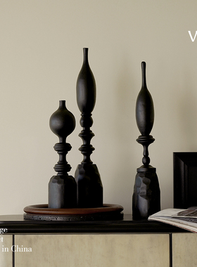 中古风实木装饰摆件客厅样板间