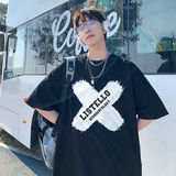 不断货纯棉重磅潮牌潮流青少年宽松圆领短袖T恤B219-Y250-P25，男装T恤，电商B219