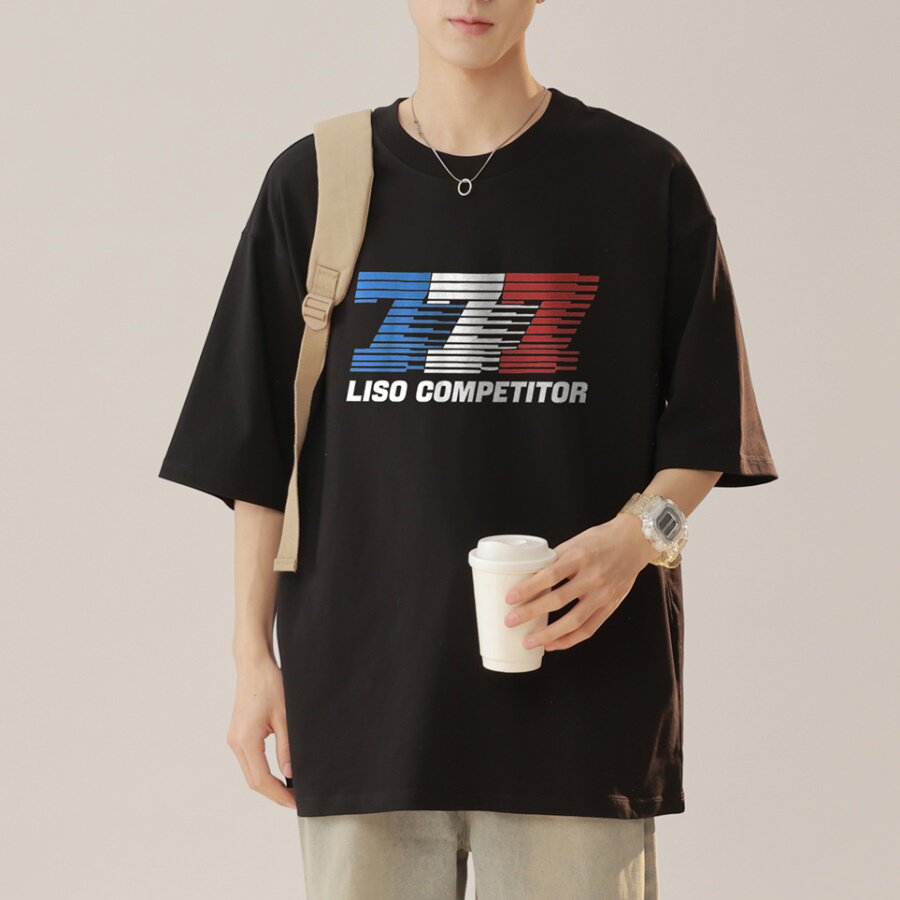 2024新款230g重磅纯棉港风男美式大版型宽松落肩短袖T恤Y662P25,男装T恤,电商B219