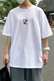 XZ505-1-Y056-P20多色全棉夏季新款时尚印花大码T恤短袖情侣款粉，男装T恤，电商B219
