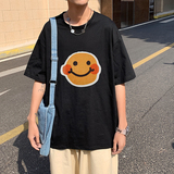 505-1-Y158t恤男女同款多色原宿港风宽松半截袖百搭中性风绿，男装T恤，电商B219