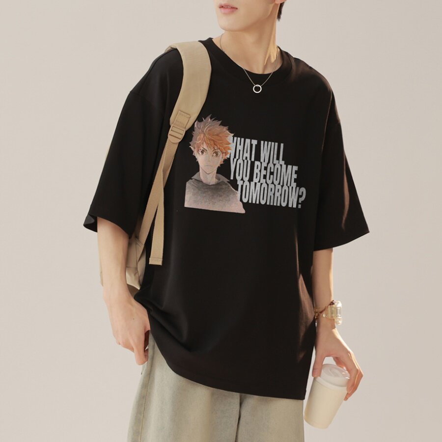 2024新款230g重磅纯棉港风男美式大版型宽松落肩短袖T恤Y661P25,男装T恤,电商B219