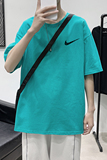 505-1-Y008-P25白色全棉夏季新款时尚印花大码T恤短袖情侣中性风，男装T恤，电商B219