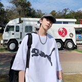 2023夏装新款创意印花宽松港仔百搭学生休闲圆领短袖t恤Y297P25，男装T恤，电商B219