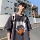 2023夏装新款小男孩宽松港仔百搭学生休闲圆领短袖t恤Y290P25，男装T恤，电商B219