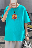 505-1-Y058短袖情侣装超火夏季薄款2021红潮牌黑色，男装T恤，电商B219