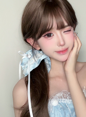 Mirro Cat原创缎面蕾丝蝴蝶结方巾大肠发圈女韩系头绳头花发饰