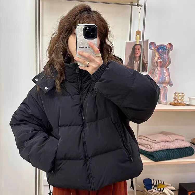 2025年冬新款面包服韩版宽松加厚棉服女短款可脱卸帽子小个子外套