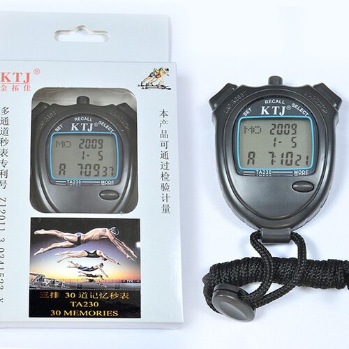 KTJ电子秒表 TA230学生田径训练游泳跑步健身专业秒表 三排30道