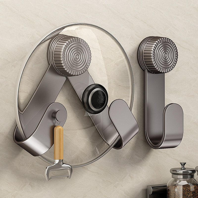 日本吸盘锅盖架免打孔壁挂式吸附式厨房置物架子收纳砧菜板放置器