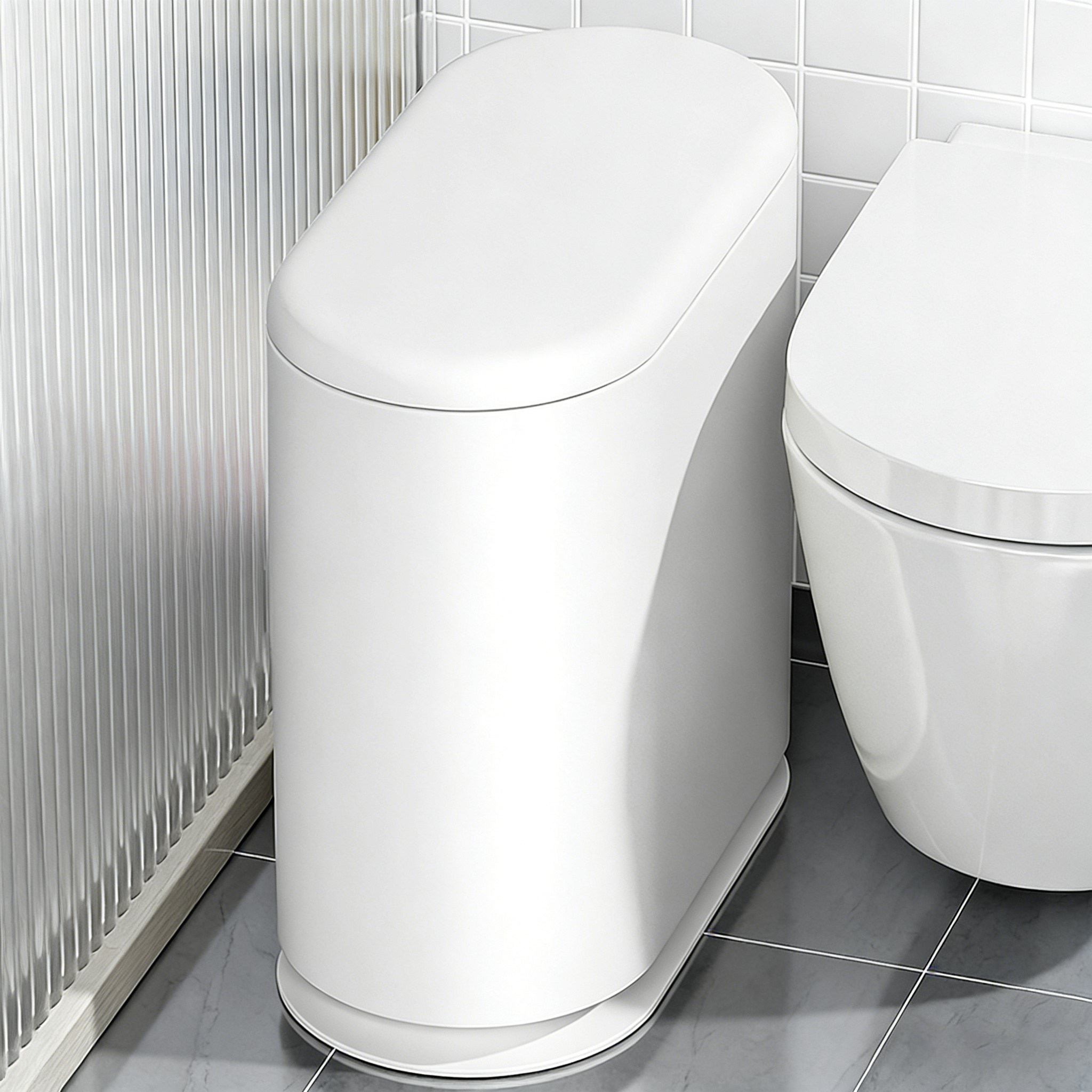 日本厕所垃圾桶极窄卫生间窄缝转用不脏手纸篓桶窄小卫生桶厕纸桶