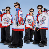 定制印字速干队服少儿童街舞潮服长袖 bboy嘻哈hiphop 子套装 工装 裤