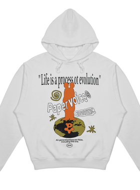 Paper voice重磅爱的世界观连帽卫衣美式复古宽松小众ins日常百搭