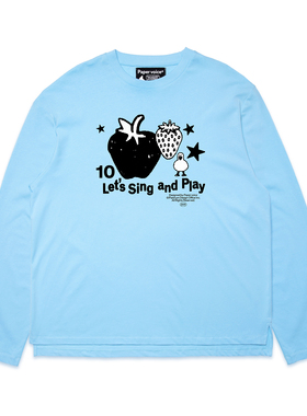 Paper voice歌唱游戏长袖T恤美式复古休闲男女同款无性别纯棉boxy