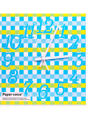 Paper voice野餐系列原创环保时钟方形扫秒现代简约客厅装饰挂钟