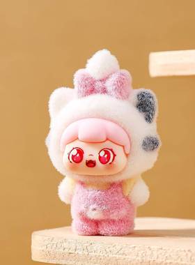 植绒立体喵喵甜崽潮玩萌粒公仔diy 桌面摆件直播盲袋盲盒配件