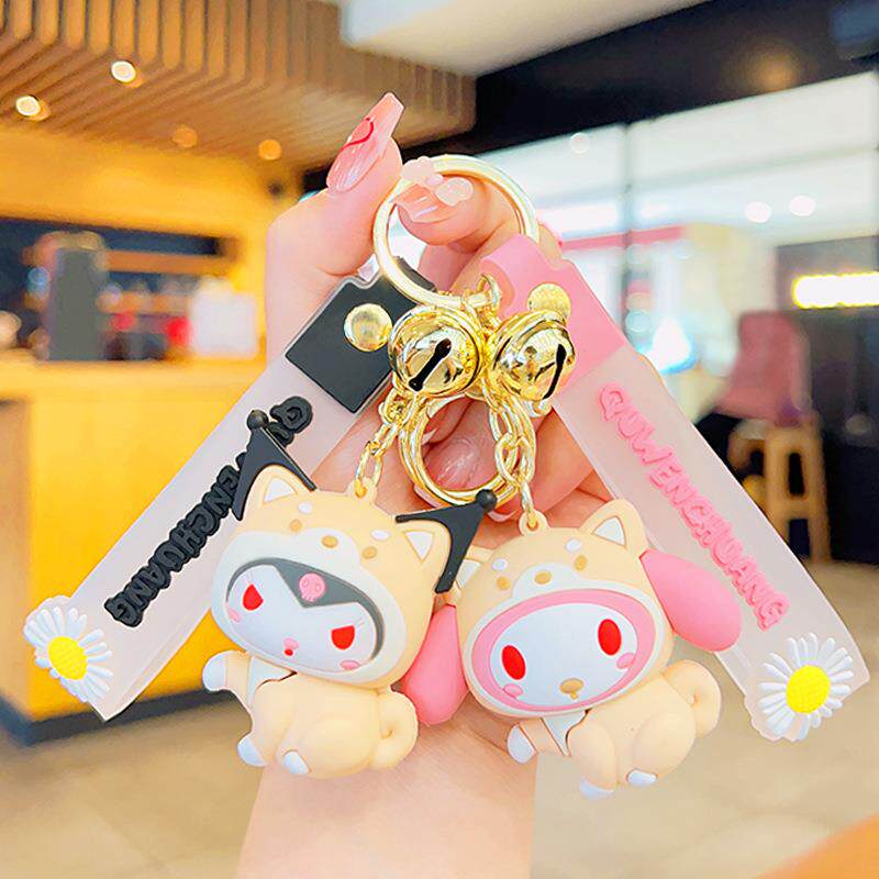 精致变装柴犬三俪鸥玩偶挂件钥匙扣挂饰情侣pvc小礼品钥匙链