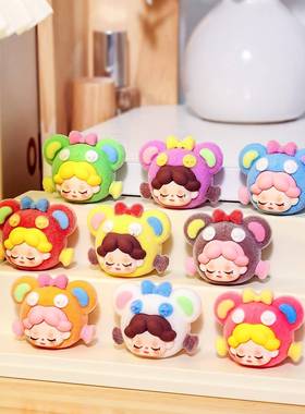 可爱植绒温迪小熊头萌粒公仔摆件潮玩盲盒配件直播对对碰盲袋进货