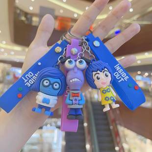 跨境卡通动漫INSIDE OUT头脑特工队钥匙扣挂件汽车钥匙链圈小礼品