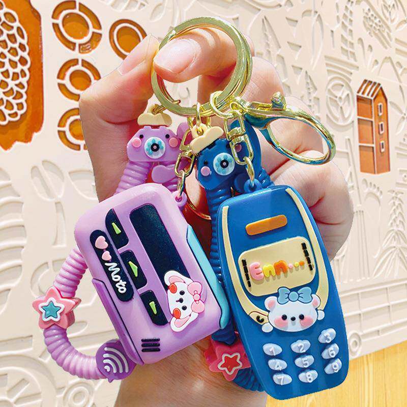 卡通迷你手机公仔创意钥匙扣挂件创意pvc软胶小礼品书包挂饰
