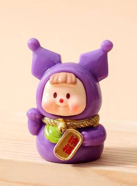 卡通招财多妹萌粒潮玩盲盒配件 diy饰品树脂工艺品桌面小摆件