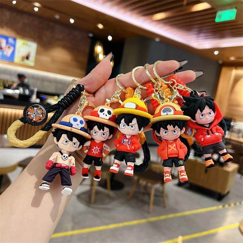 卡通新款海贼王路飞公仔男生书包挂件商场娃娃机小礼品钥匙扣