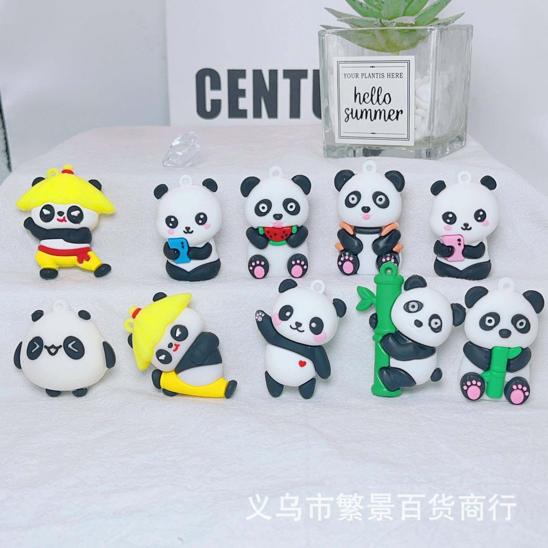 跨境可爱国宝熊猫卡通钥匙扣包包四川熊猫挂件地推促销小礼品