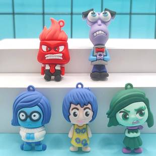 新款 潮玩卡通头脑特工钥匙扣公仔挂件汽车钥匙链挂饰娃娃机小礼品