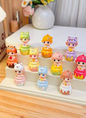 手工摆件迪迪蜂蜜罐萌粒公仔树脂 diy桌面摆件直播对对碰盲盒进货