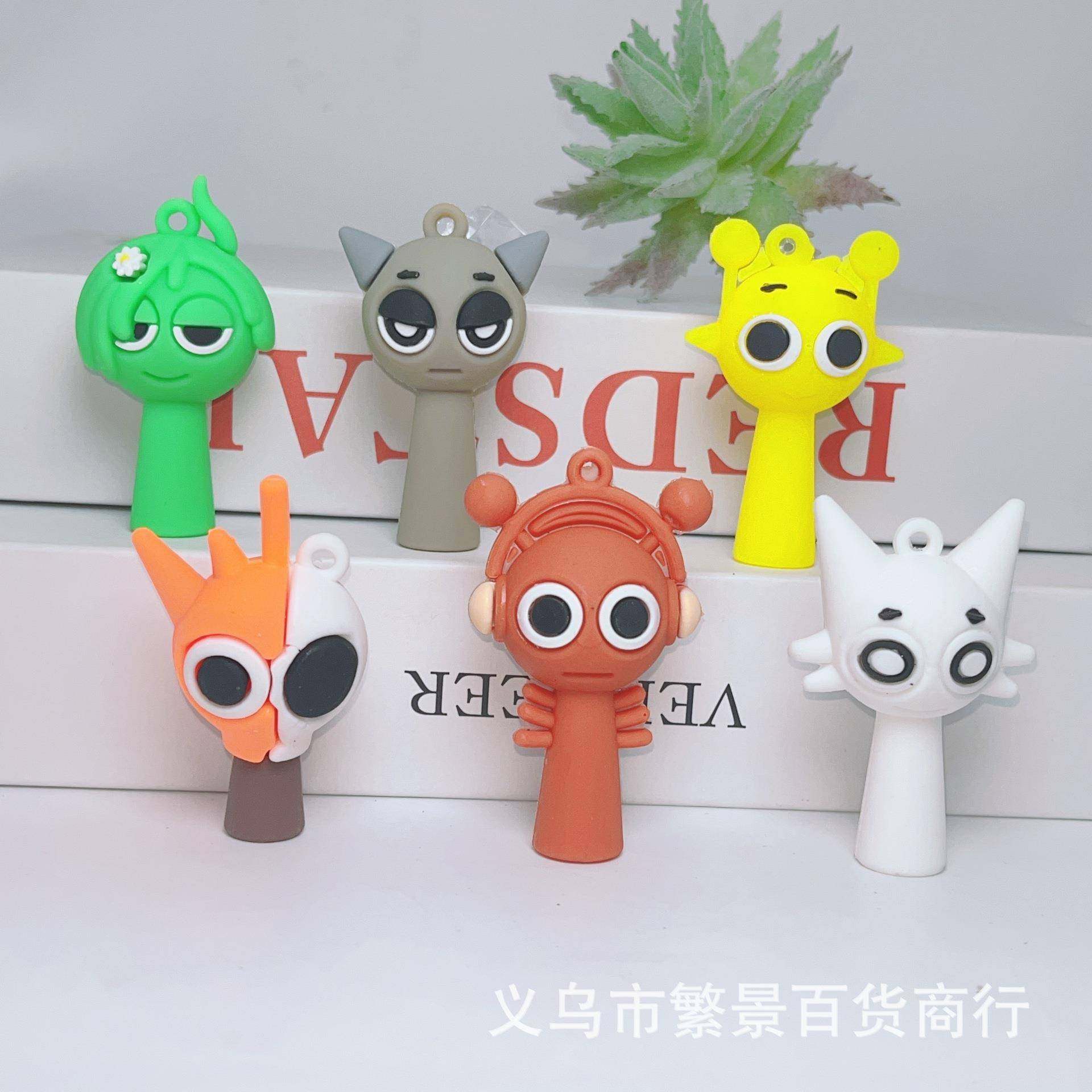 跨境创意Sprunki游戏节奏盒子钥匙扣挂件配饰盲盒公仔配件