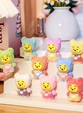 卡通动漫植绒小熊维尼萌粒公仔 diy钥匙扣挂件盲盒配件桌面小摆件