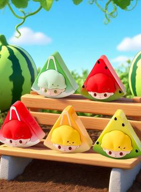 卡通创意迪迪水果切切萌粒树脂工艺品 diy钥匙扣挂件盲盒盲袋配件