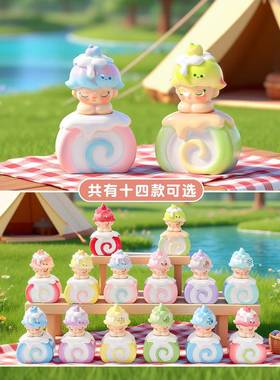 可爱迪迪春日蛋糕卷树脂摆件 diy装饰品配件直播盲盒盲袋配件