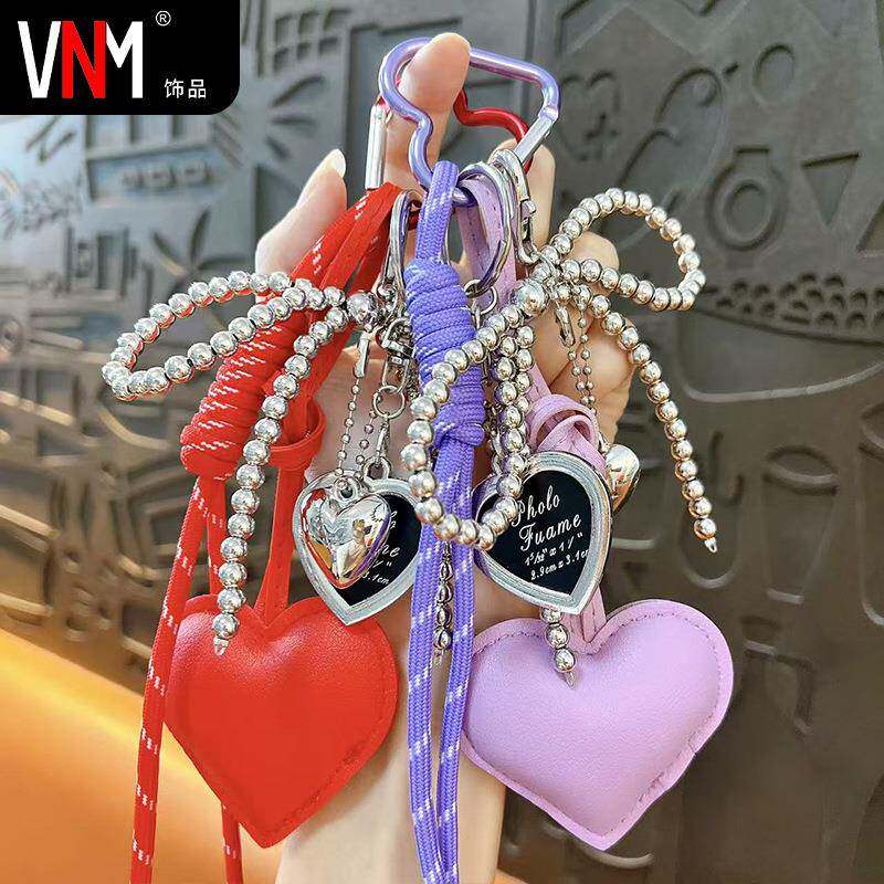 创意pu皮质爱心钥匙扣女包包挂件创意书包钥匙链挂饰配件礼品