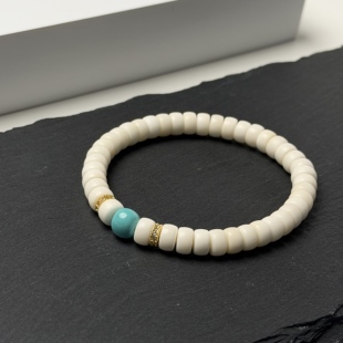 新款白玉菩提药片7*4顶珠菱镁矿百搭男女同款文玩乳白色