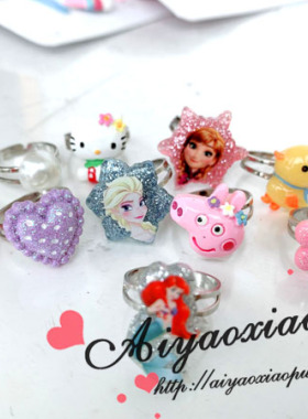 可调节卡通小猪kitty戒指