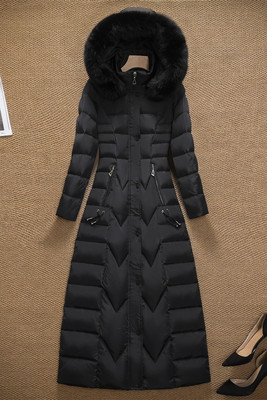 2025年冬季新款超长过膝到脚踝时尚加厚显瘦修身长款羽绒棉服女