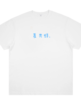 夏天好 原创趣味印花短袖创意小众设计打底男女情侣个性学生t恤夏