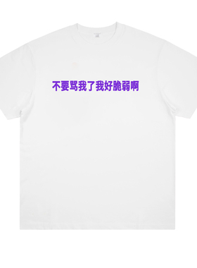 不要骂我了 恶搞趣味标语印花纯棉短袖宽松个性男女情侣装t恤潮