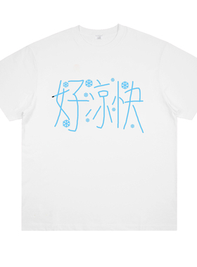 好凉快 原创小众设计趣味创意恶搞印花短袖男女个性重磅宽松棉t恤