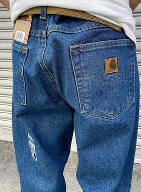 现货正品 Carhartt B17 卡哈特丹宁牛仔裤纯棉水洗宽松微锥长裤潮