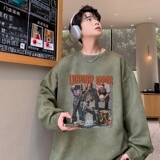 YJ7266P45直播品质重磅麂皮绒卫衣圆领男上装开叉下摆卫秋冬卫，男装卫衣，星座510A-5