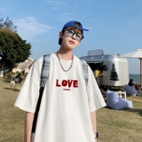 T6741P25港风T恤2023夏季男士印花短袖T恤半袖落肩T纯棉潮流上衣，男装T恤，星座510A-5