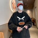 YJ7283P45直播品质重磅麂皮绒卫衣圆领男上装侧开叉下摆卫秋冬卫，男装卫衣，星座510A-5